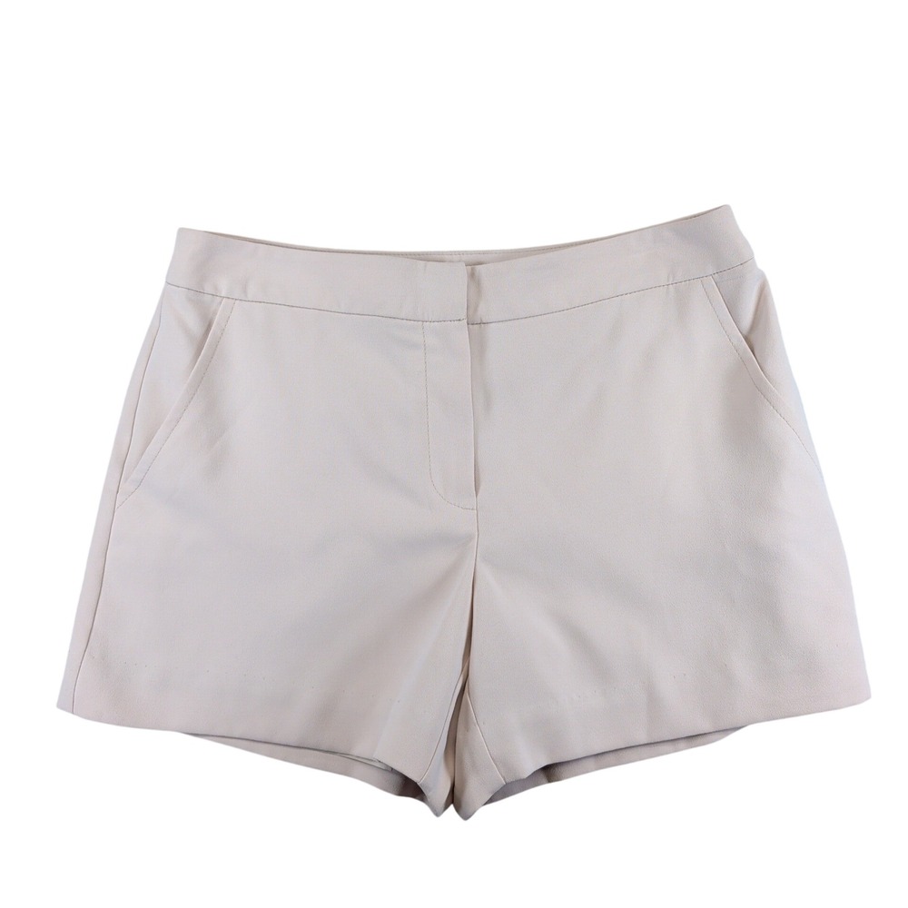 Trina Turk Neutral Cream High-Waist Tailored Shorts